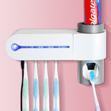 2 in 1 Ultraviolet Toothbrush Sterilizer and Holder with Automatic Toothpaste Dispenser